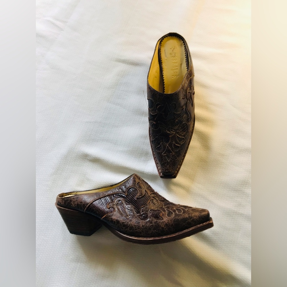 Corral‎ Brown Embroidered Men's Shoes